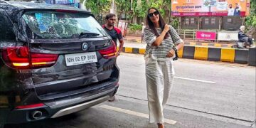 Neha Dhupia in BMW X5