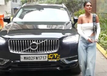 Nia Sharma in Volvo XC90