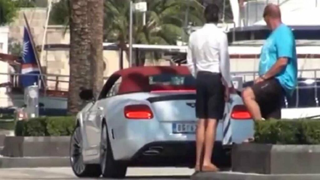 Novak Djokovic with his Bentley Continental GT