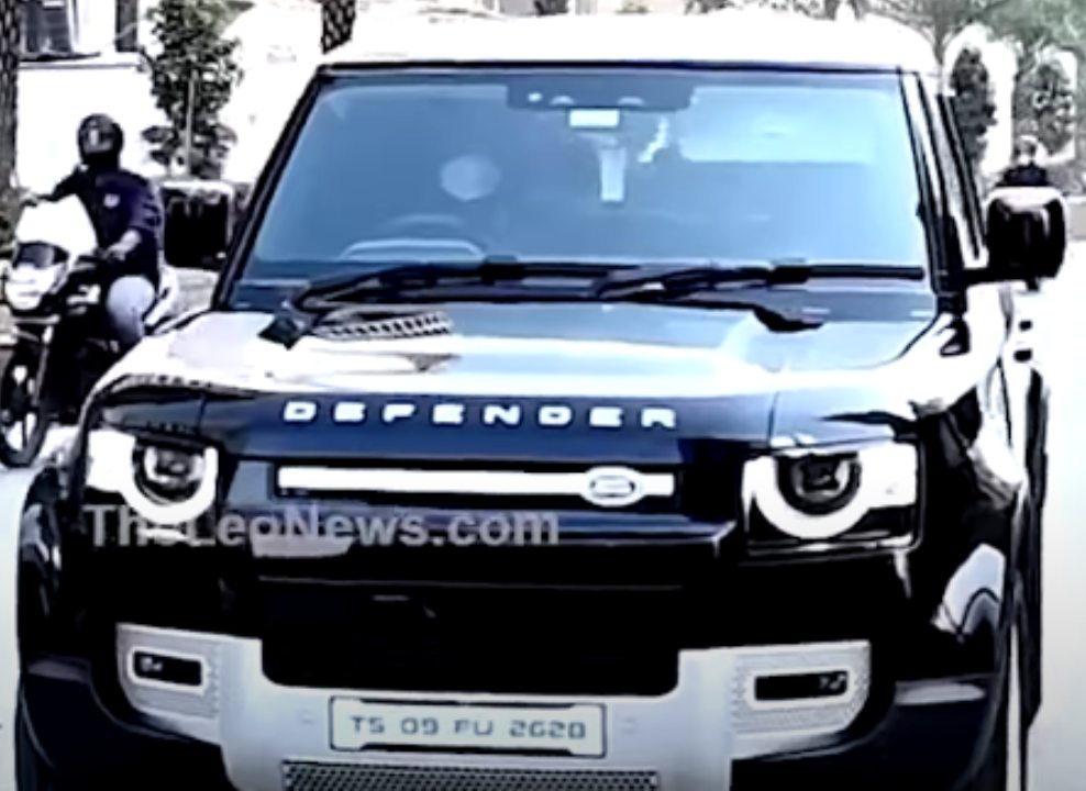 Ravi Teja with his Land Rover Defender
