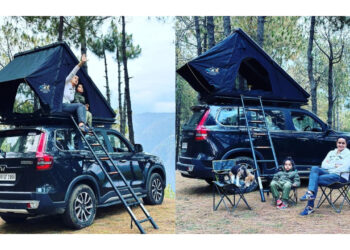 Gul Panag Camping in Mahindra Scorpio N With a Rooftop Tent