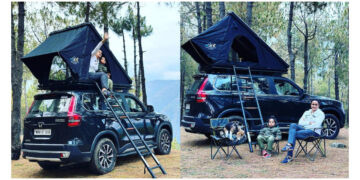 Gul Panag Camping in Mahindra Scorpio N With a Rooftop Tent