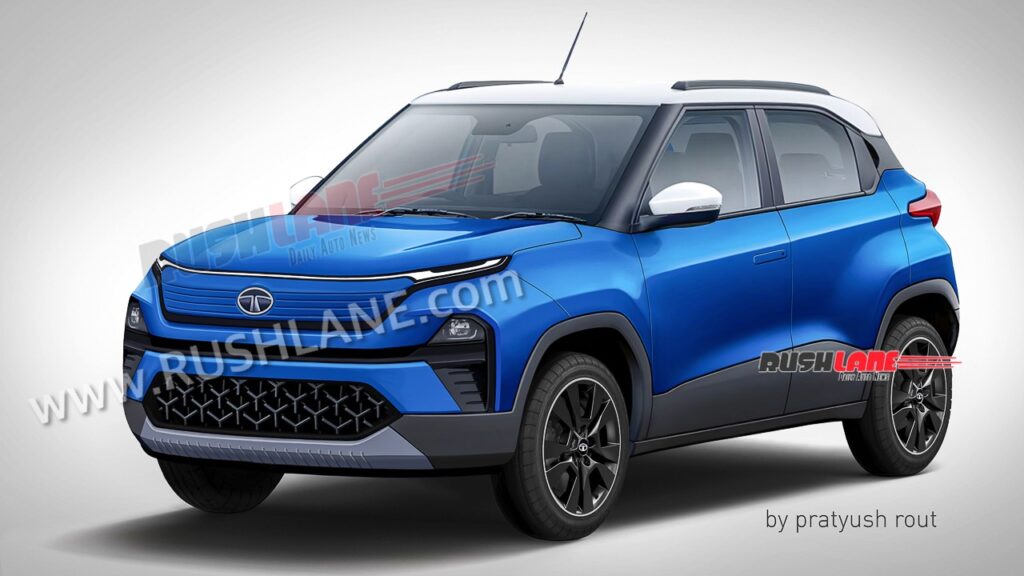 tata punch ev front three quarters blue