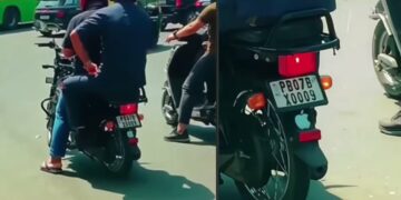TVS XL 100 with VIP Number Plate