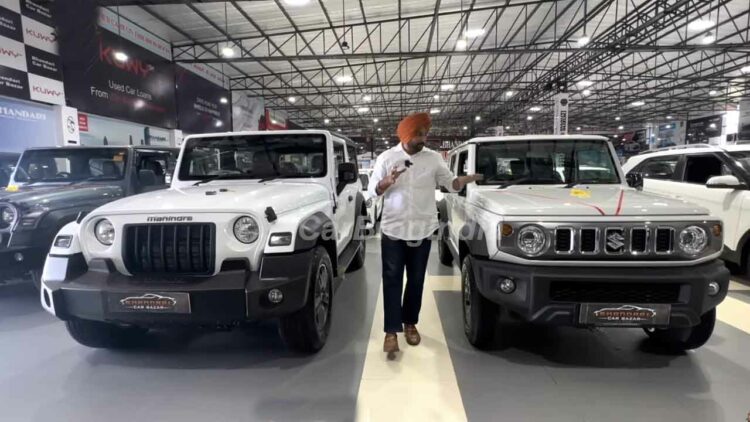 White Mahindra Thar Maruti Jimny Used Car Market