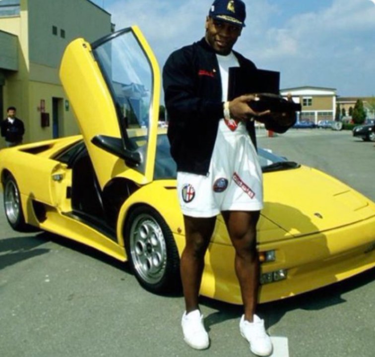Mike Tyson with 1996 Lamborghini Super Diablo Twin Turbo