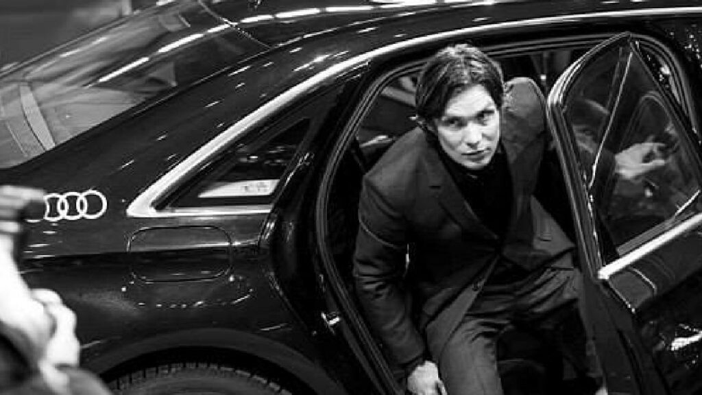 Cillian Murphy with his Audi A8L