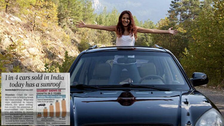 girl car sunroof india