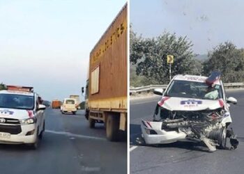 gurgaon police toyota innova accident 1 dead