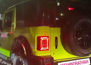 Mahindra Thar in Neon Green Paint