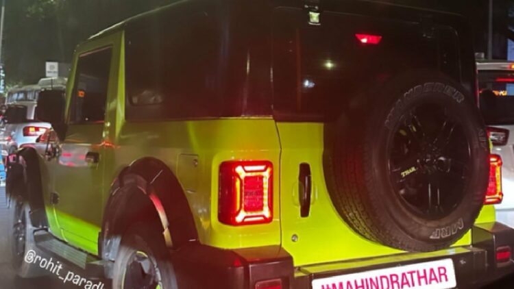 Mahindra Thar in Neon Green Paint