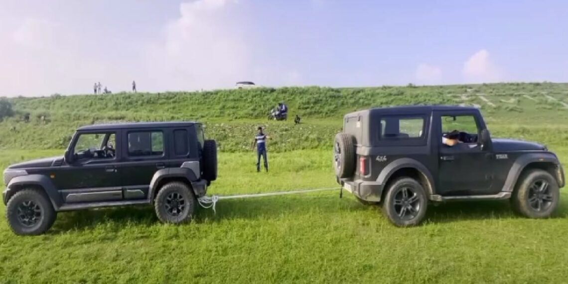 Maruti Jimny vs Mahindra Thar Tug of War
