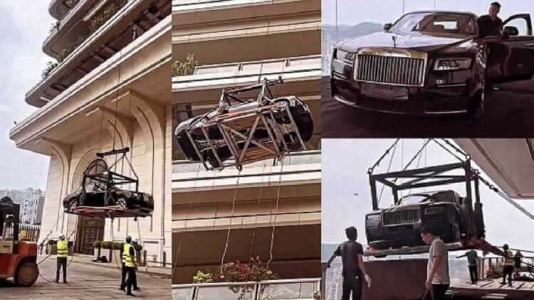 Chinese Billionaire Pulls Rolls Royce Ghost to 44th Floor
