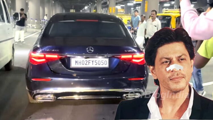 shah rukh khan nose-injury-mercedes maybach s580 srk accident