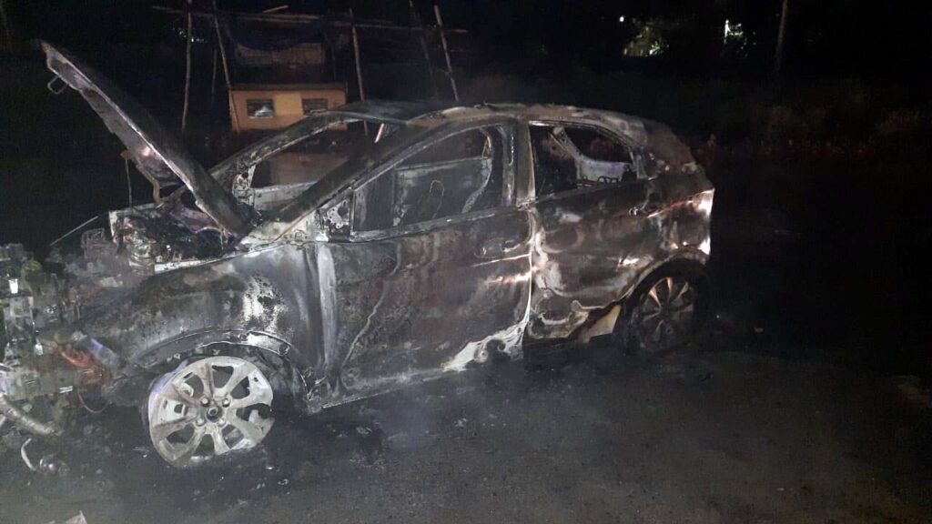 tata nexon fire incident faridabad 