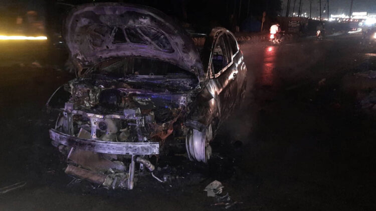 tata nexon fire incident faridabad