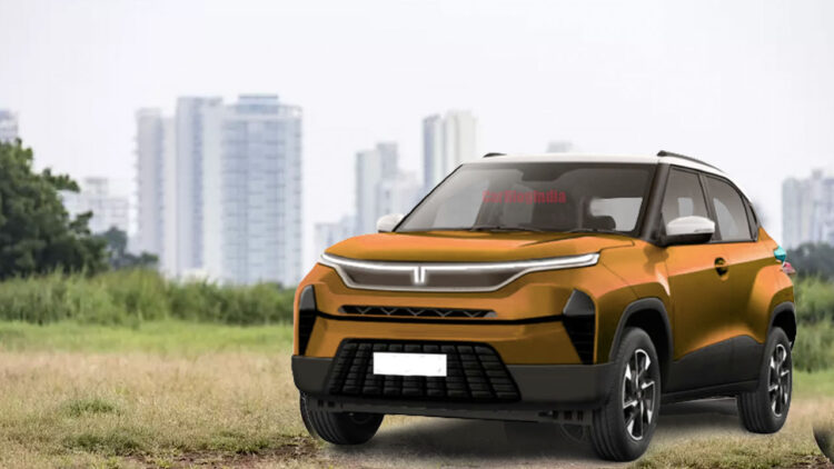 tata punch ev front three quarters rendering