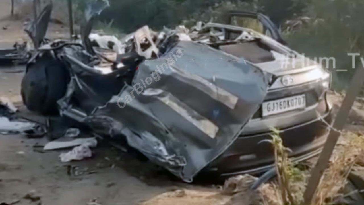 Tata Tigor (4-Star NCAP) Hits Truck, Splits Open! - VIDEO