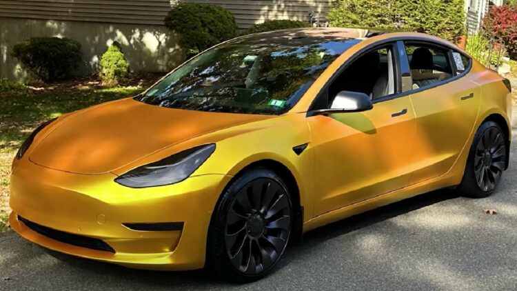 Tesla Model 3 Yellow Wrap