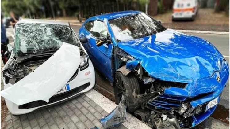 Youtubers in Lamborghini Urus Crash Smar Car