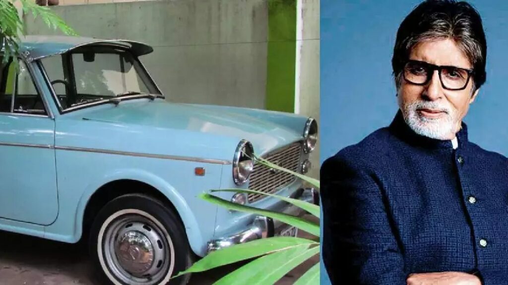 Amitabh Bachchan with Fiat 1100