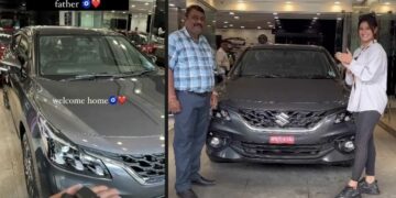 Anjali Arora Gifts Father Maruti Baleno