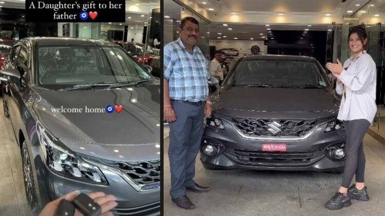 Anjali Arora Gifts Father Maruti Baleno