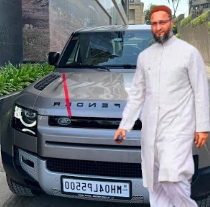 Asaduddin Owaisi with Land Rover Defender