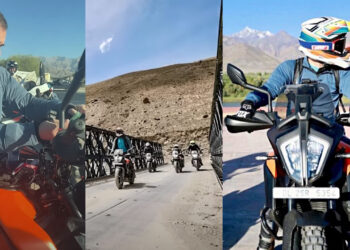 Rahul Gandhi rides KTM 390 Adventure to Pangong Lakh in Ladakh