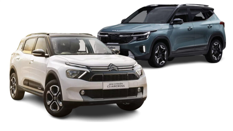 citroen c3 aircross vs kia seltos facelift comparison