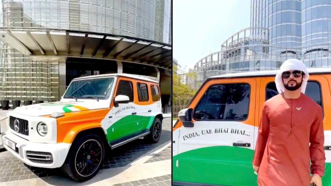 Indian Youtuber in Dubai Wraps Mercedes G wagon in Tricolour on Independence Day