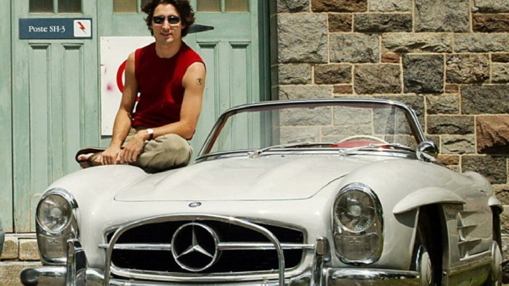 Justin Trudeau with 1960 Mercedes-Benz 300SL