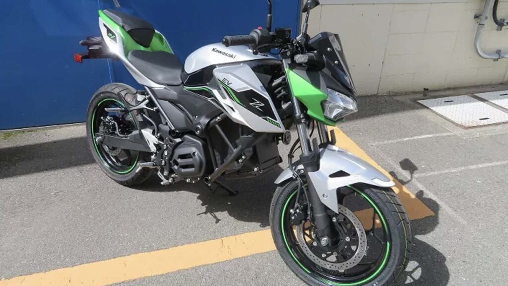 kawasaki ninja z e1 electric superbike front three quarters