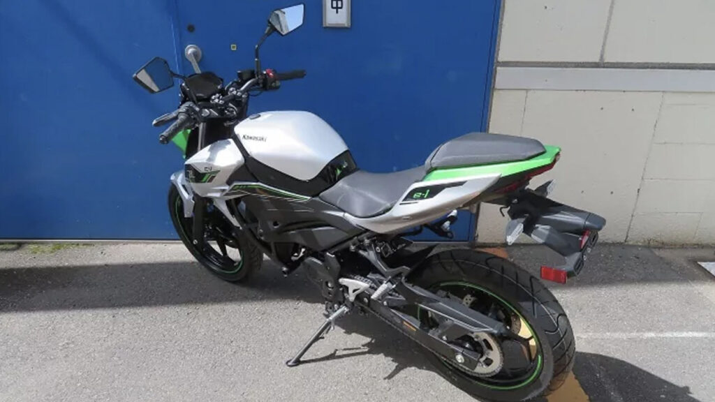 Kawasaki Ninja Z E1 Electric Superbike Rear Three Quarters Car Blog India Kawasaki Ninja Z E1 Electric Superbike Rear Three Quarters