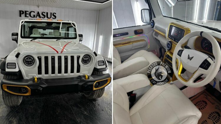 Mahindra Thar Beige Gold Interior