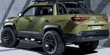 maruti brezza max pickup rear three quarters