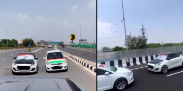 Maruti Swift Tricolour Driving on Independence Day