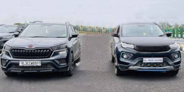 modified skoda kushaq vs tata nexon ev drag race