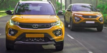tata nexon harrier action photo