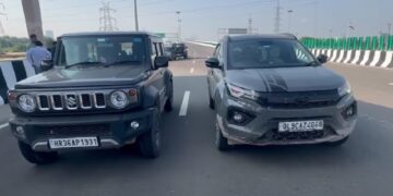 Tata Nexon vs Maruti Jimny Drag Race