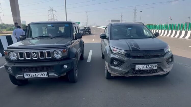 Tata Nexon Vs Maruti Jimny Drag Race