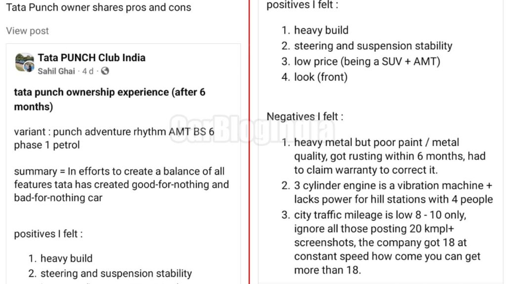 Tata Punch Owner Pros Cons