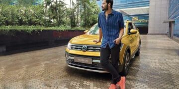 vw taigun studio image front three quarters ali -fazal