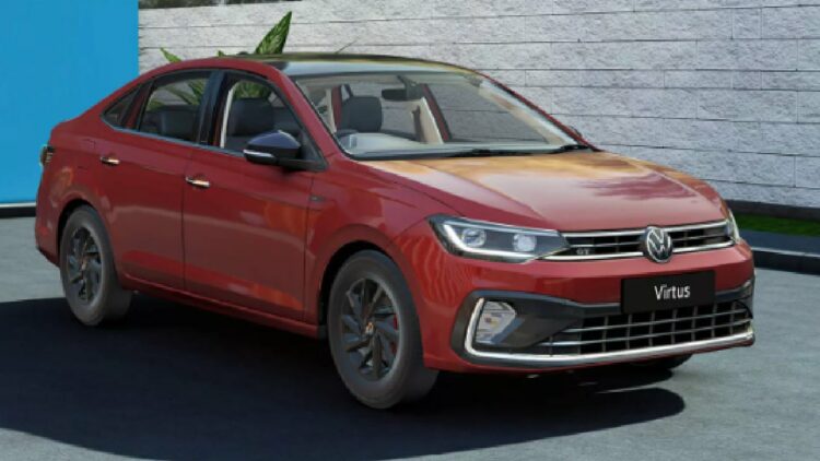 VW Virtus Front Three Quarters Red