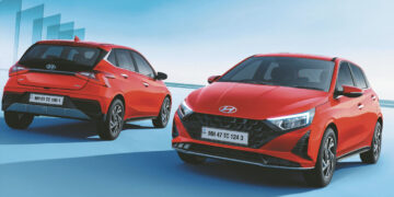 2023 hyundai i20 facelift front rear three quarters