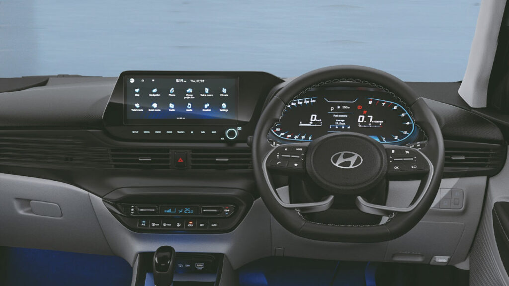 2023 hyundai i20 facelift interior dashboard steering wheel
