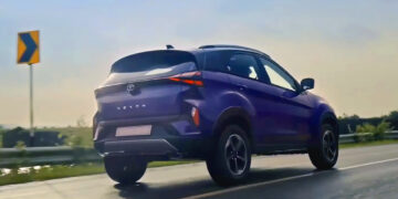 2023 tata nexon facelift rear three quarters