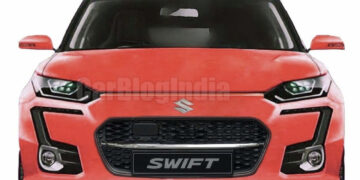 2024 maruti swift front rendering red