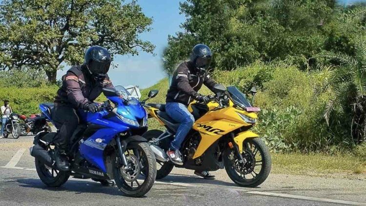 Hero Karizma XMR vs Yamaha R15 Drag Race