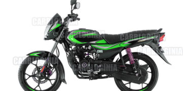 bajaj platina cng side profile rendering